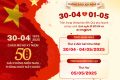 THÔNG BÁO LỊCH NGHỈ LỄ 30-4 VÀ 1-5 – 2025